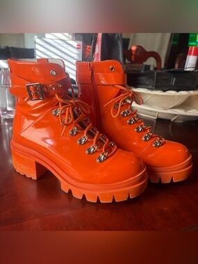 Jeffrey Campbell Orange Boots Women’s 9